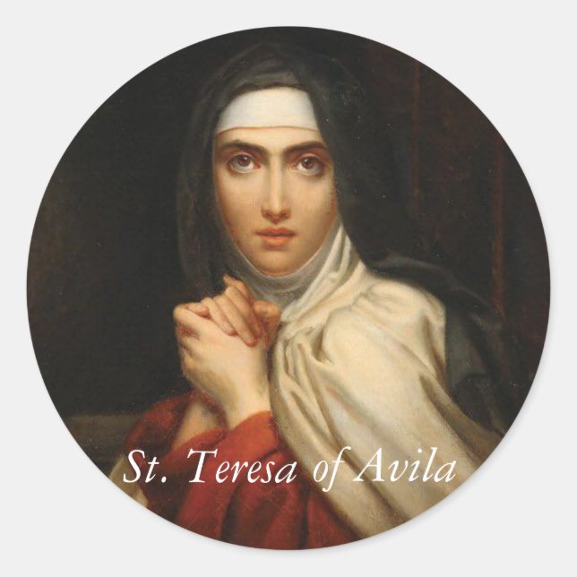 St. Teresa of Avila Carmelite Nun Classic Round Sticker (Front)