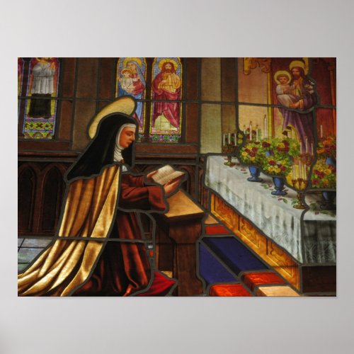 St Teresa of Avila in prayer Poster