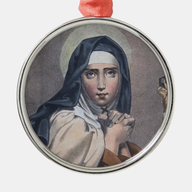 St. Teresa of Avila (M 008) Circular Metal Ornament (Front)