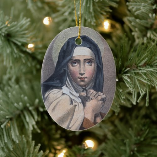 St Teresa of Avila M 008 Oval Ceramic Ornament