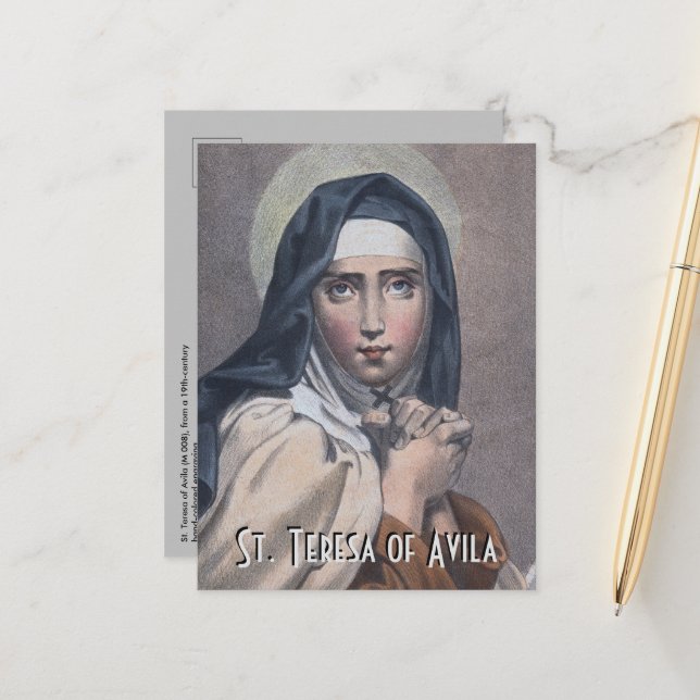 St. Teresa of Avila (M 008) Postcard (Front/Back In Situ)