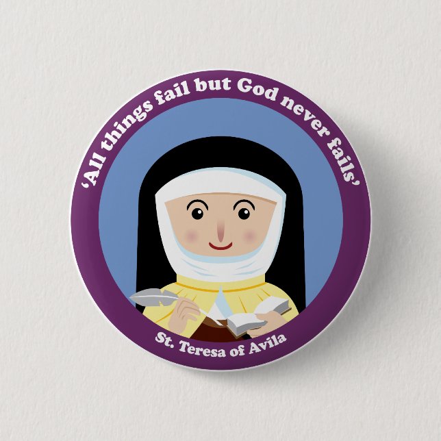 St. Teresa of Avila Pinback Button (Front)