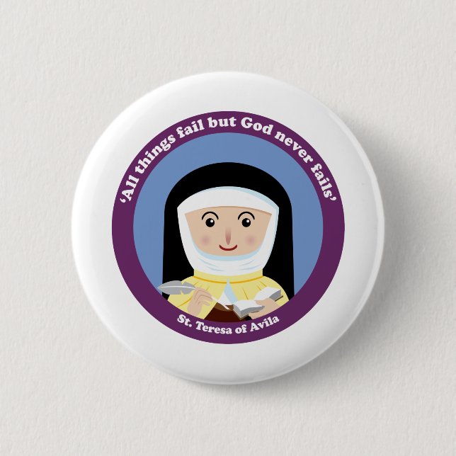 St. Teresa of Avila Pinback Button (Front)