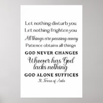 St. Teresa of Avila Quote Art Poster Print