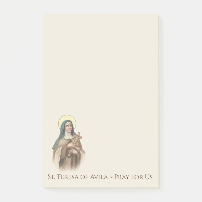 St. Teresa of Avila Religious Carmelite Nun Post-it Notes (Front)