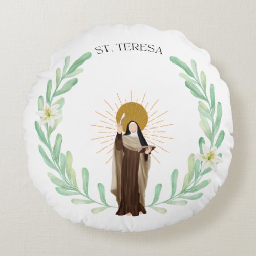 St Teresa of Avila Round Pillow