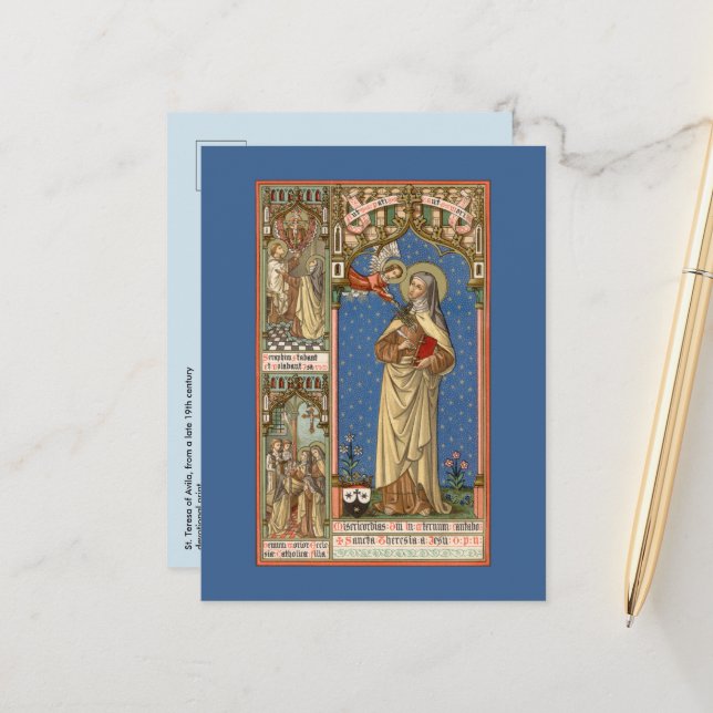 St. Teresa of Avila (SAU 28) Postcard (Front/Back In Situ)