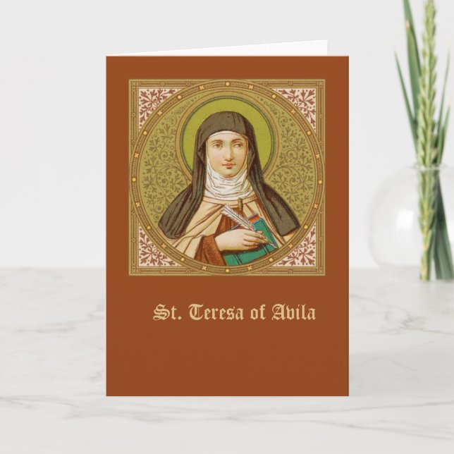 St Teresa of Avila (SNV27) Blank Greeting Card (Front)