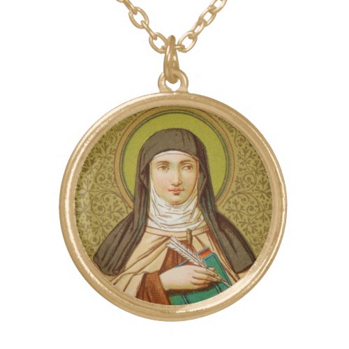 St Teresa of Avila SNV 27 Round Gold Plated Necklace