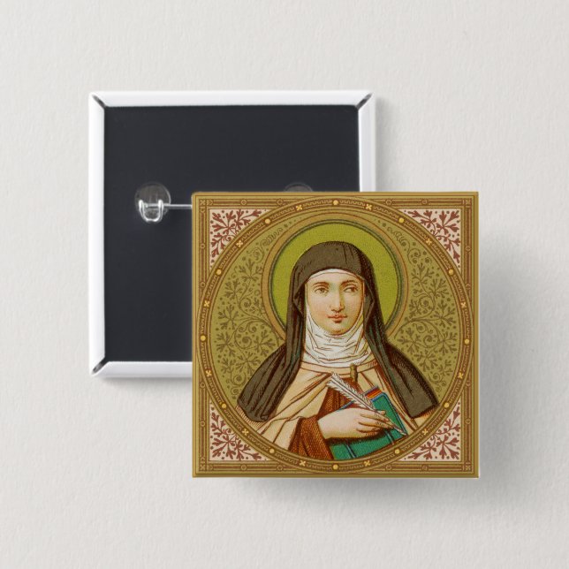 St. Teresa of Avila (SNV 27) Square Button (Front & Back)