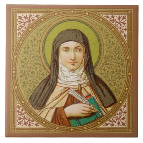 St Teresa of Avila SNV 27 Square Image Ceramic Tile