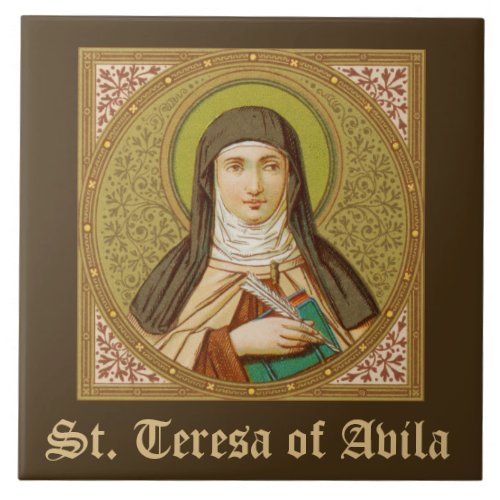 St Teresa of Avila SNV 27 Square Image Ceramic Tile
