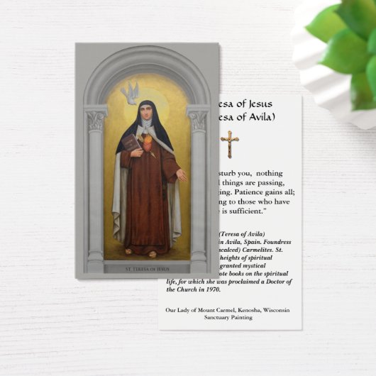 St. Teresa of Avila Teresa of Jesus Holy Card (Desk)