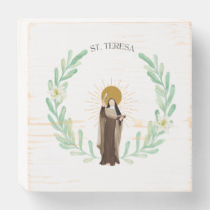 St. Teresa of Avila Wood Box Sign