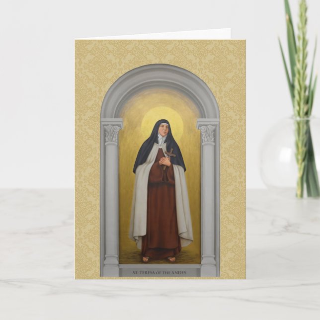 St. Teresa of the Andes Carmelite Saint Card (Front)