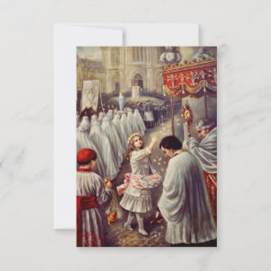 St. Teresa throws flowers to the Blessed Sacrament Thank You Card