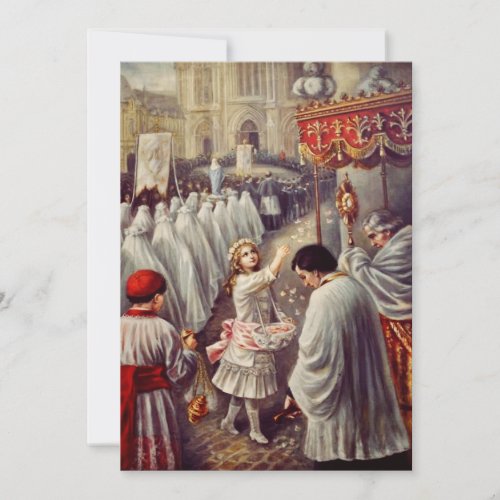 St Teresa throws flowers to the Blessed Sacrament Thank You Card
