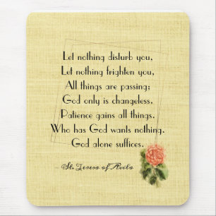 St. Teresa's Bookmark Prayer Mouse Pad