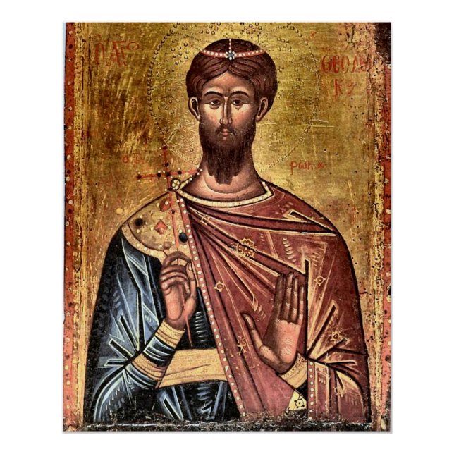St. Theodore Tiron, Martyr, Orthodox Icon Poster (Front)