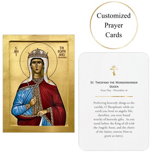 St. Theofano the Wonderworker Prayer Card