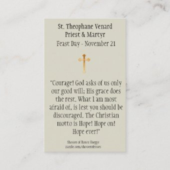 St. Theophane Venard Priest & Martyr Holy Card | Zazzle