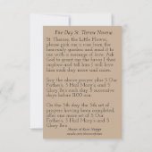 St. Therese 5 Day Novena Prayer Card (Back)
