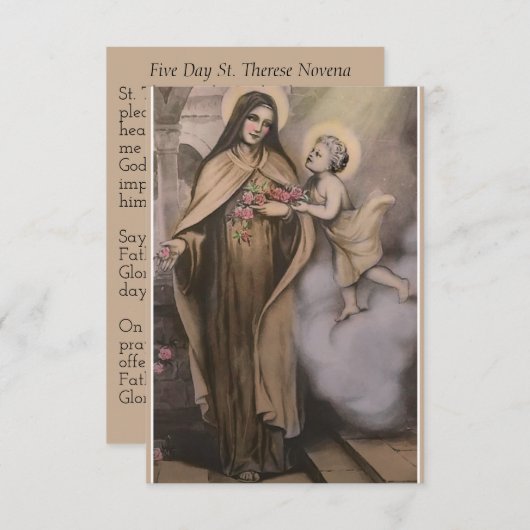 St. Therese 5 Day Novena Prayer Card (Front/Back)
