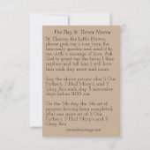 St. Therese 5 Day Novena Prayer Card (Back)