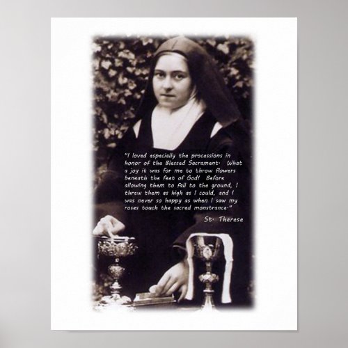 St Therese and The Holy Eucharist Poster
