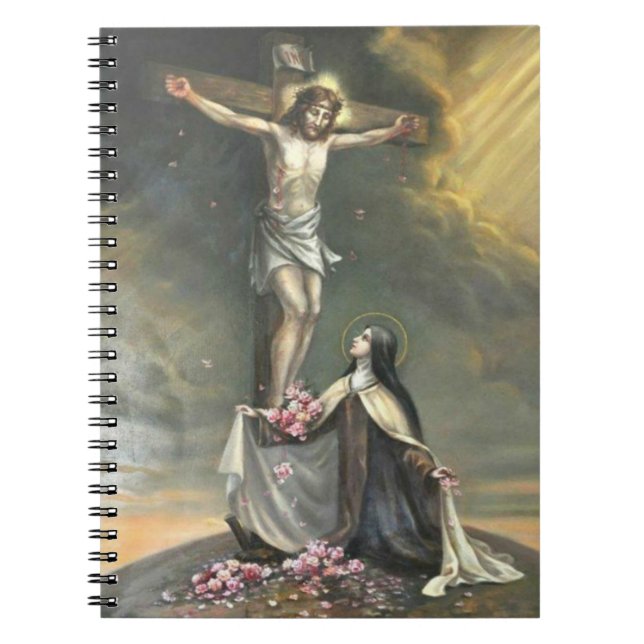 St. Therese at the Crucifixion of Jesus Roses Notebook (Front)