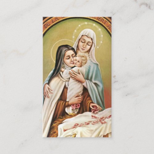 St Therese Baby Jesus Virgin Mary Roses Christmas Enclosure Card