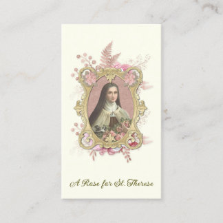 St. Therese Carmelite Nun Roses Religious Poem Business Card