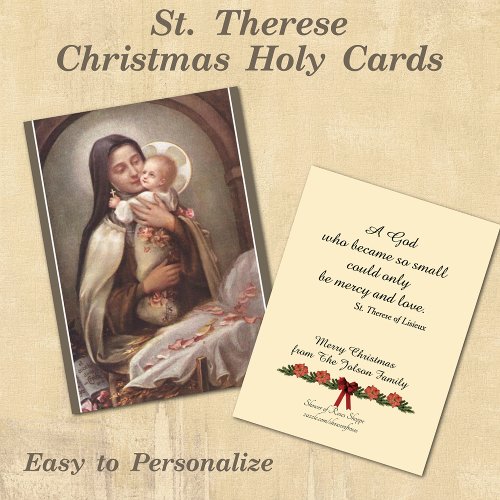 St Therese Catholic Christmas Holy Card Prayer
