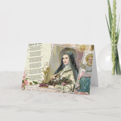 St Therese Catholic Nun Vintage Poem   Card