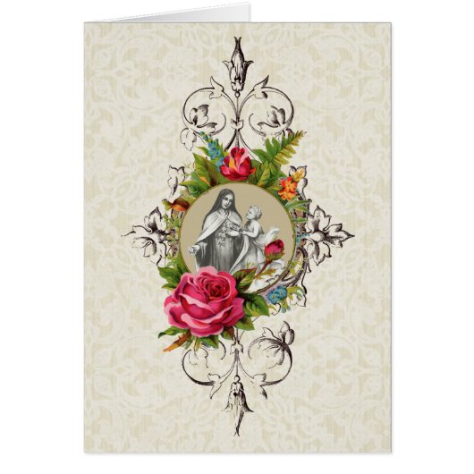 St. Therese Child Jesus Roses Religious Prayer Cards (Front)