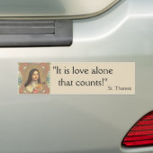 St. Therese Crucifix Nun Little FLower Bumper Sticker (On Car)