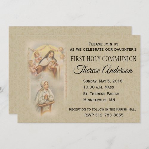 St Therese First Holy Communion Invitations