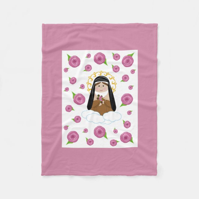 St. Therese Fleece Baby Blanket (Front)
