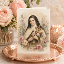 St. Thérèse Floral with Scripture Verse