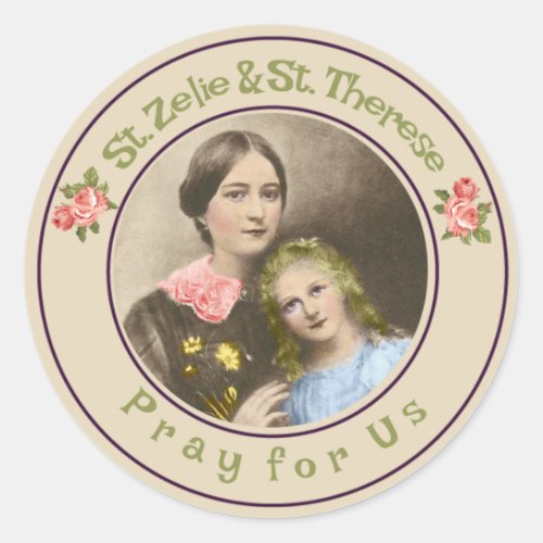 St Therese  her mother St Zelie Martin Classic Round Sticker