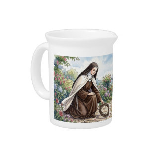 St Therese In the Convent Garden Beverage Pitcher