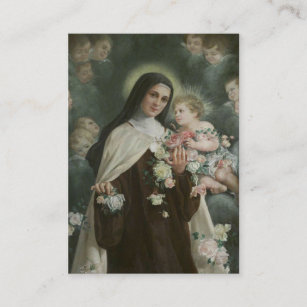 St. Therese Jesus Crucifix Novena Angels Roses Business Card