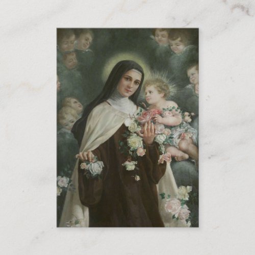 St Therese Jesus Crucifix Novena Angels Roses Business Card