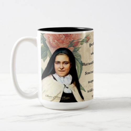 St Therese Jesus Prayer Vintage Catholic Collage Two_Tone Coffee Mug