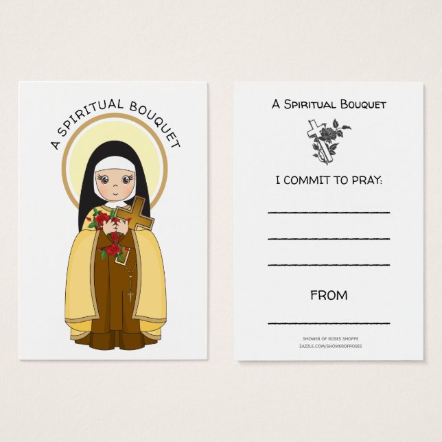 St. Therese Jesus  Spiritual Bouquet Prayer Card (Front & Back)