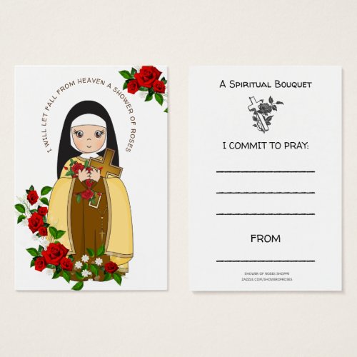 St Therese Jesus  Spiritual Bouquet Prayer Roses