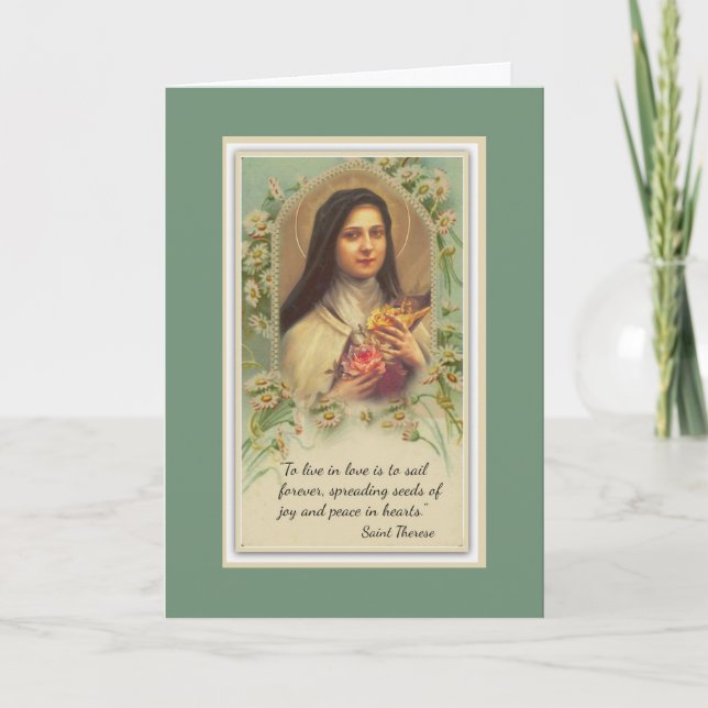 St. Therese Little Flower Carmelite Quote Card (Front)