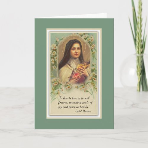 St Therese Little Flower Carmelite Quote Card
