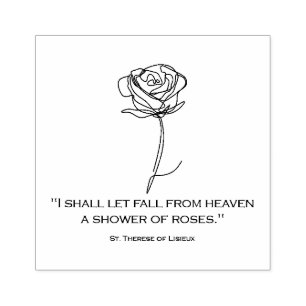 St. Therese Little Flower Religious Nun Quote Rubber Stamp