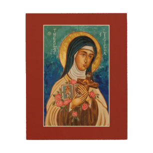 St. Therese Little Flower Wood Print Icon